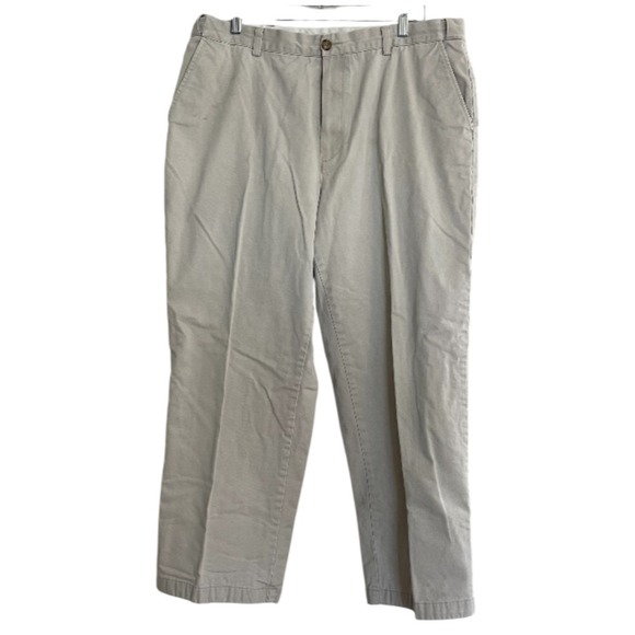 L.L.Bean Comfort Waist Khaki Pants Plaid Lined Cotton Casual Mens‎ 38x30 Work - Picture 1 of 12